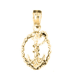 Yellow Gold-plated Silver Anchor Pendant