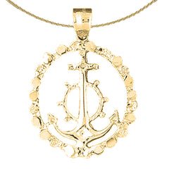 Ankeranhänger aus Sterlingsilber (rhodiniert oder gelbvergoldet)