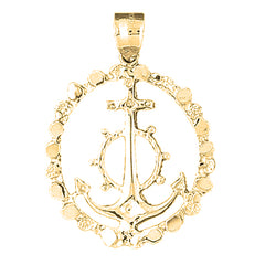 Yellow Gold-plated Silver Anchor Pendant