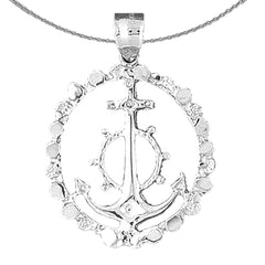 Ankeranhänger aus Sterlingsilber (rhodiniert oder gelbvergoldet)