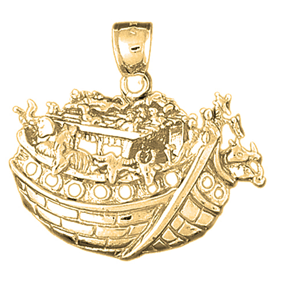 Yellow Gold-plated Silver Noah's Ark Pendant