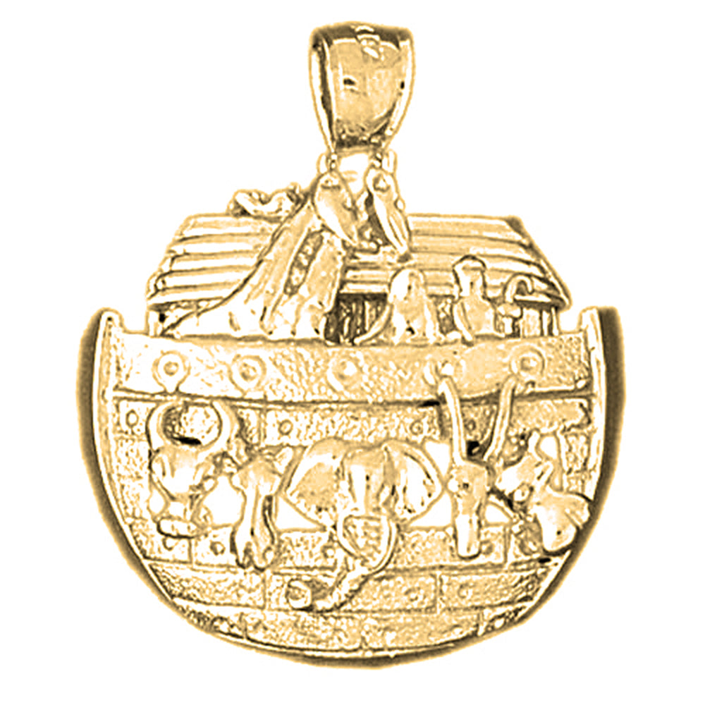 Yellow Gold-plated Silver Noah's Ark Pendant