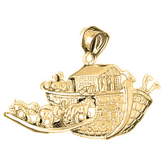 Yellow Gold-plated Silver Noah's Ark Pendant
