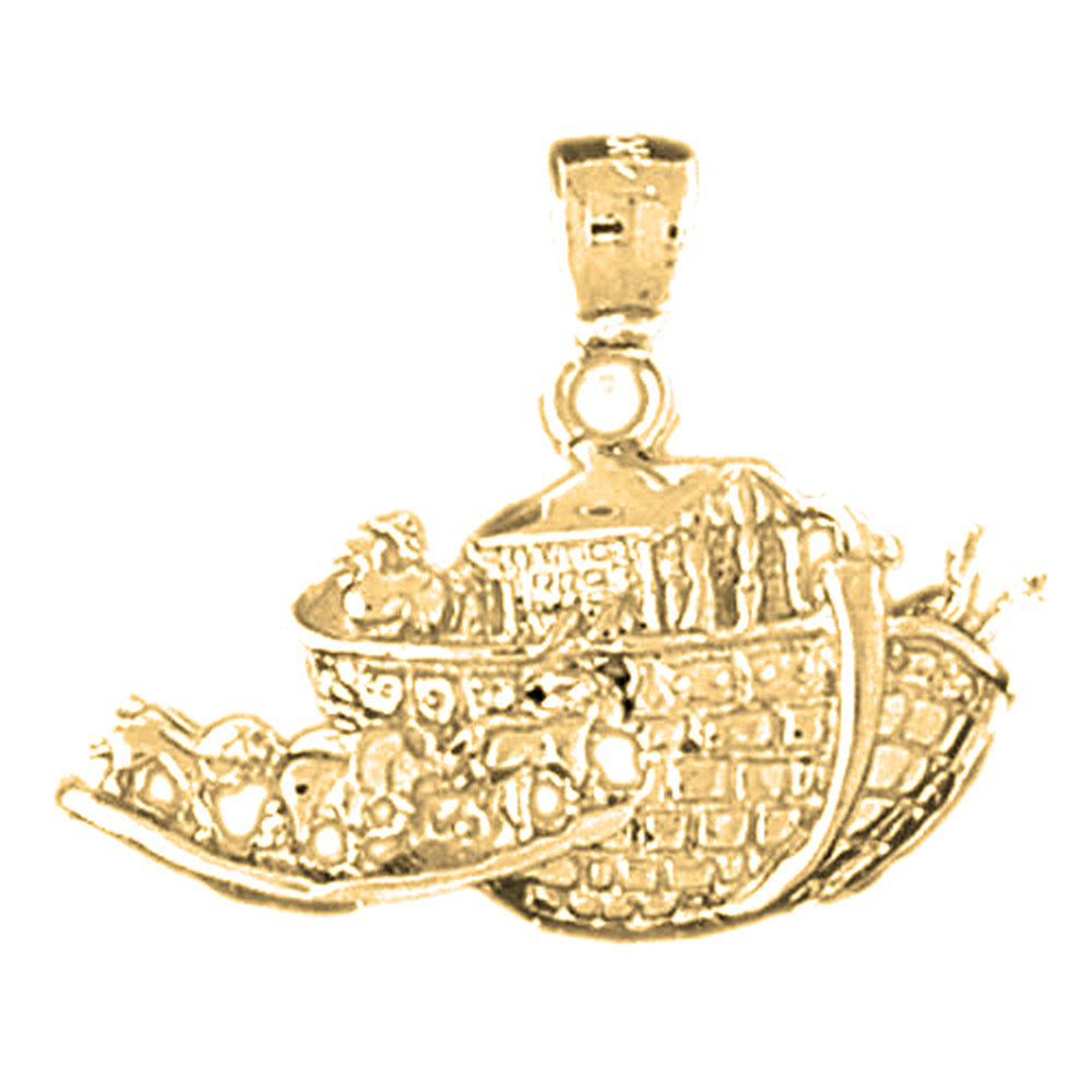 Yellow Gold-plated Silver Noah's Ark Pendant