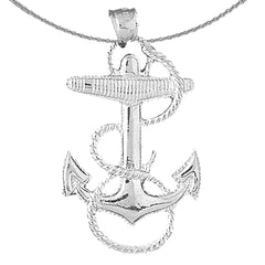 Ankeranhänger aus Sterlingsilber (rhodiniert oder gelbvergoldet)