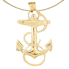 Ankeranhänger aus Sterlingsilber (rhodiniert oder gelbvergoldet)