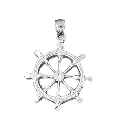 Sterling Silver Ships Wheel Pendant