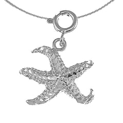 Colgante de estrella de mar de plata de ley (bañado en rodio o oro amarillo)