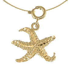 Colgante de estrella de mar de plata de ley (bañado en rodio o oro amarillo)