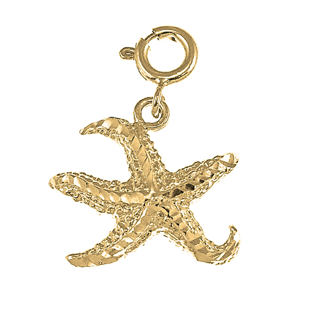 Yellow Gold-plated Silver Starfish Pendant