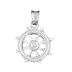Sterling Silver Ships Wheel Pendant