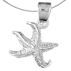 Colgante de estrella de mar de plata de ley (bañado en rodio o oro amarillo)