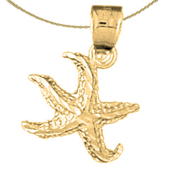 Colgante de estrella de mar de plata de ley (bañado en rodio o oro amarillo)
