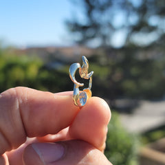 Colgante de flor de plata de ley (bañado en rodio o oro amarillo)