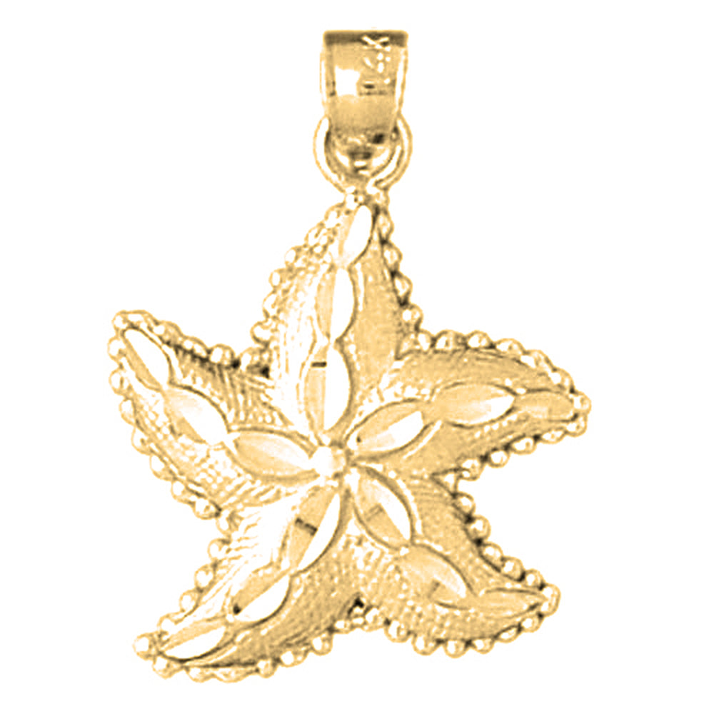 Yellow Gold-plated Silver Starfish Pendant