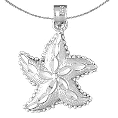 Colgante de estrella de mar de plata de ley (bañado en rodio o oro amarillo)