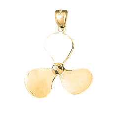 Yellow Gold-plated Silver Propeller Pendant