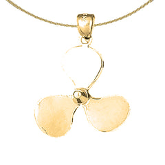 Sterling Silver Propeller Pendant (Rhodium or Yellow Gold-plated)