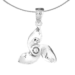 Sterling Silver Propeller Pendant (Rhodium or Yellow Gold-plated)