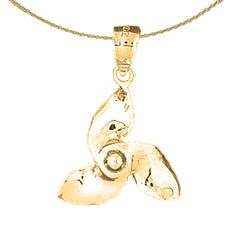 Sterling Silver Propeller Pendant (Rhodium or Yellow Gold-plated)