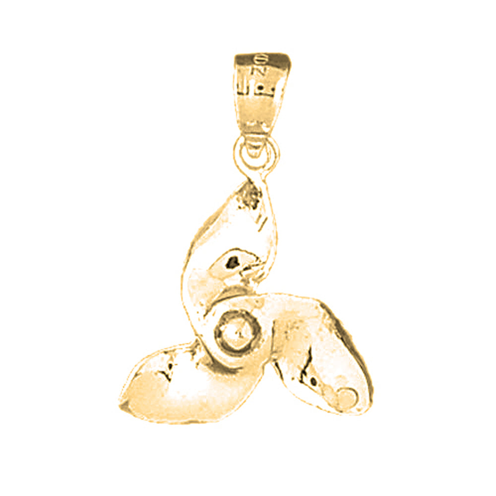 Yellow Gold-plated Silver Propeller Pendant
