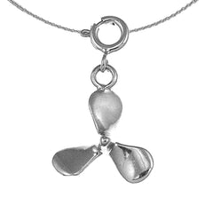 Sterling Silver Propeller Pendant (Rhodium or Yellow Gold-plated)