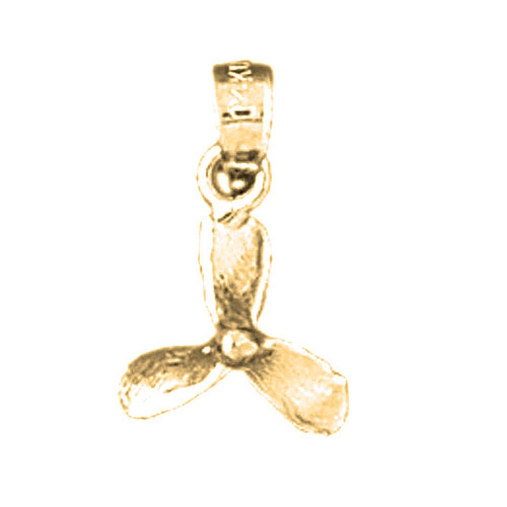 Yellow Gold-plated Silver Propeller Pendant