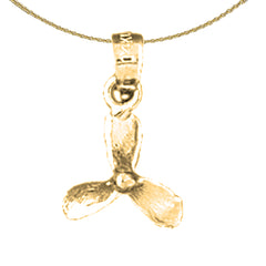 Sterling Silver Propeller Pendant (Rhodium or Yellow Gold-plated)