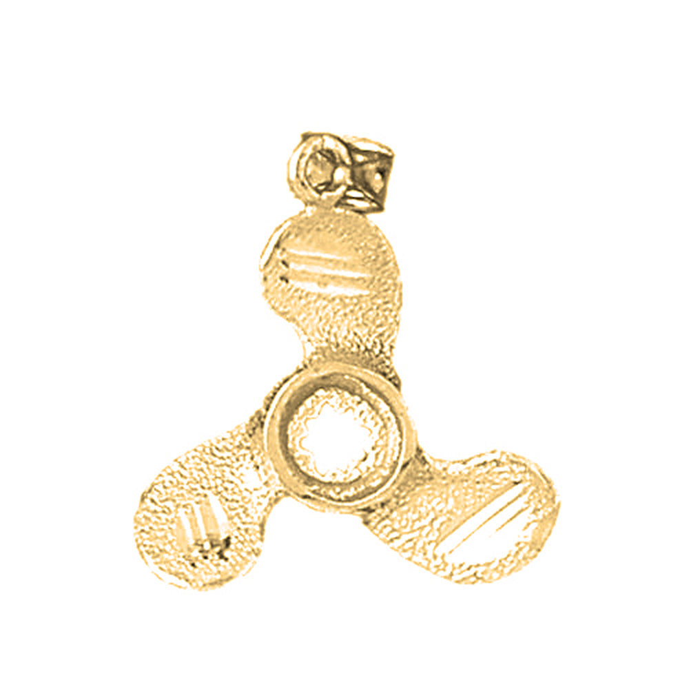 Yellow Gold-plated Silver Propeller Pendant