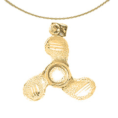 Sterling Silver Propeller Pendant (Rhodium or Yellow Gold-plated)