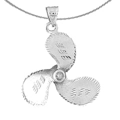 Sterling Silver Propeller Pendant (Rhodium or Yellow Gold-plated)
