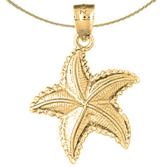 Colgante de estrella de mar de plata de ley (bañado en rodio o oro amarillo)