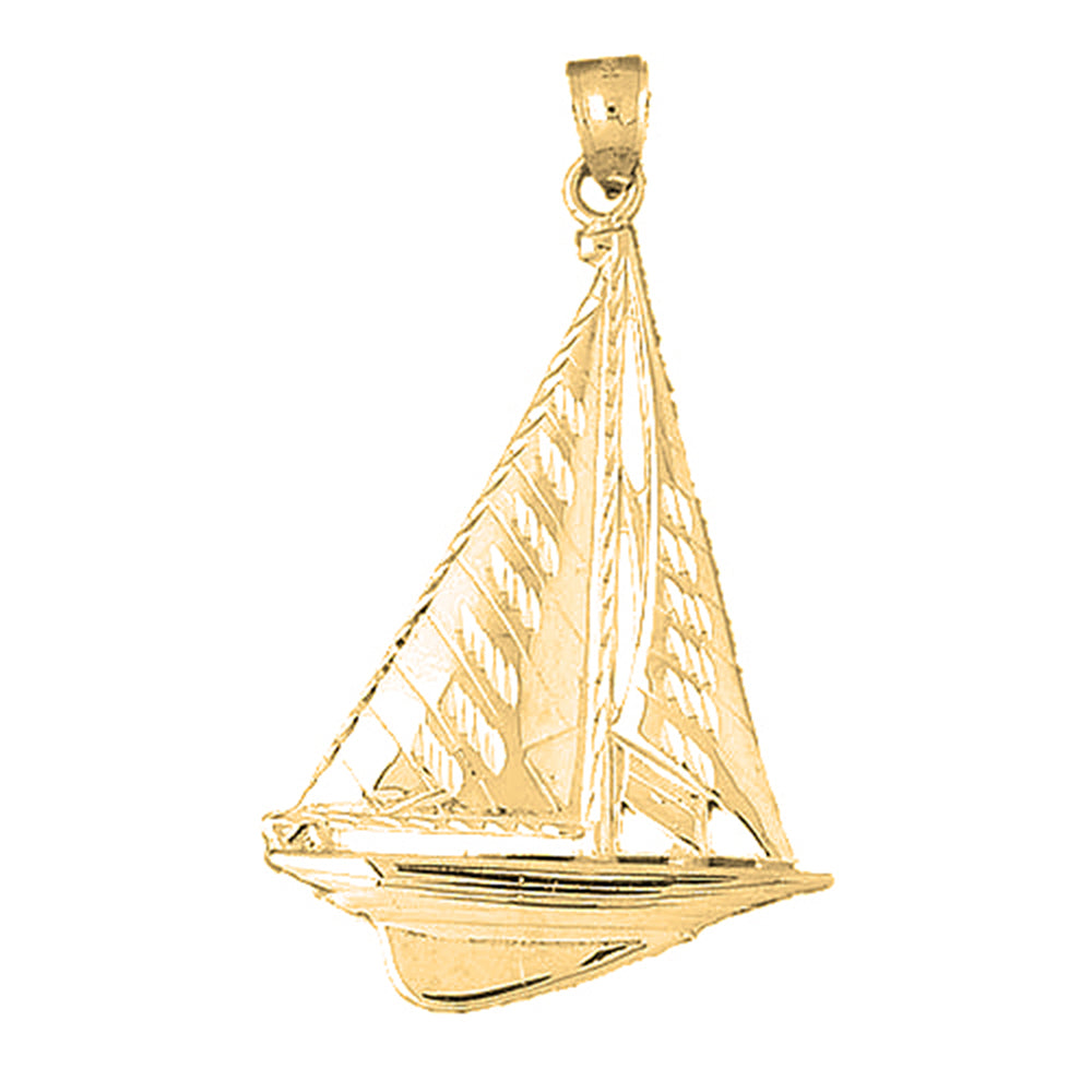 Yellow Gold-plated Silver Sailboat Pendant