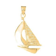 Yellow Gold-plated Silver Sailboat Pendant