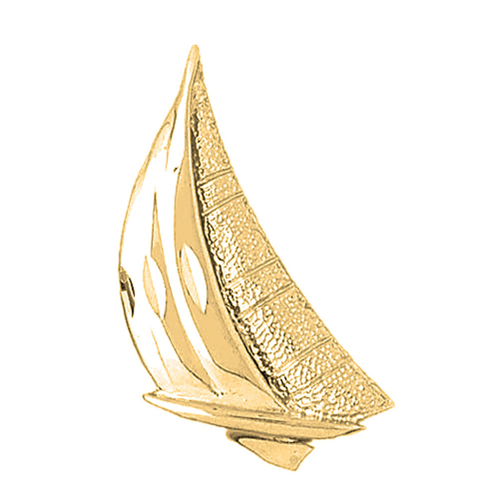 Yellow Gold-plated Silver Sailboat Pendant