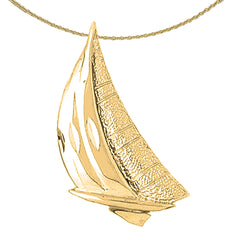 Sterling Silver Sailboat Pendant (Rhodium or Yellow Gold-plated)