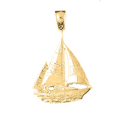 Yellow Gold-plated Silver Sailboat Pendant
