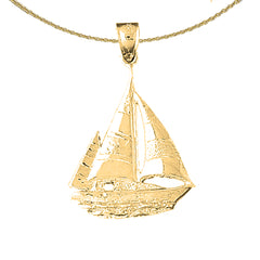 Segelboot-Anhänger aus Sterlingsilber (rhodiniert oder gelbvergoldet)