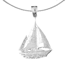 Segelboot-Anhänger aus Sterlingsilber (rhodiniert oder gelbvergoldet)