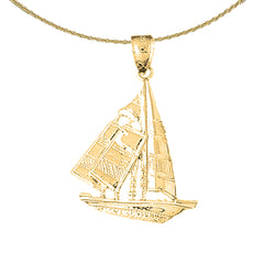 Segelboot-Anhänger aus Sterlingsilber (rhodiniert oder gelbvergoldet)