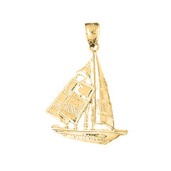 Yellow Gold-plated Silver Sailboat Pendant