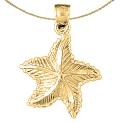 Colgante de estrella de mar de plata de ley (bañado en rodio o oro amarillo)