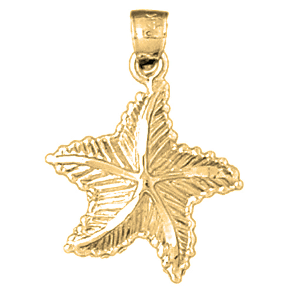 Yellow Gold-plated Silver Starfish Pendant
