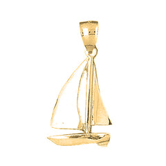 Yellow Gold-plated Silver Sailboat Pendant