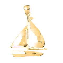 Yellow Gold-plated Silver Sailboat Pendant