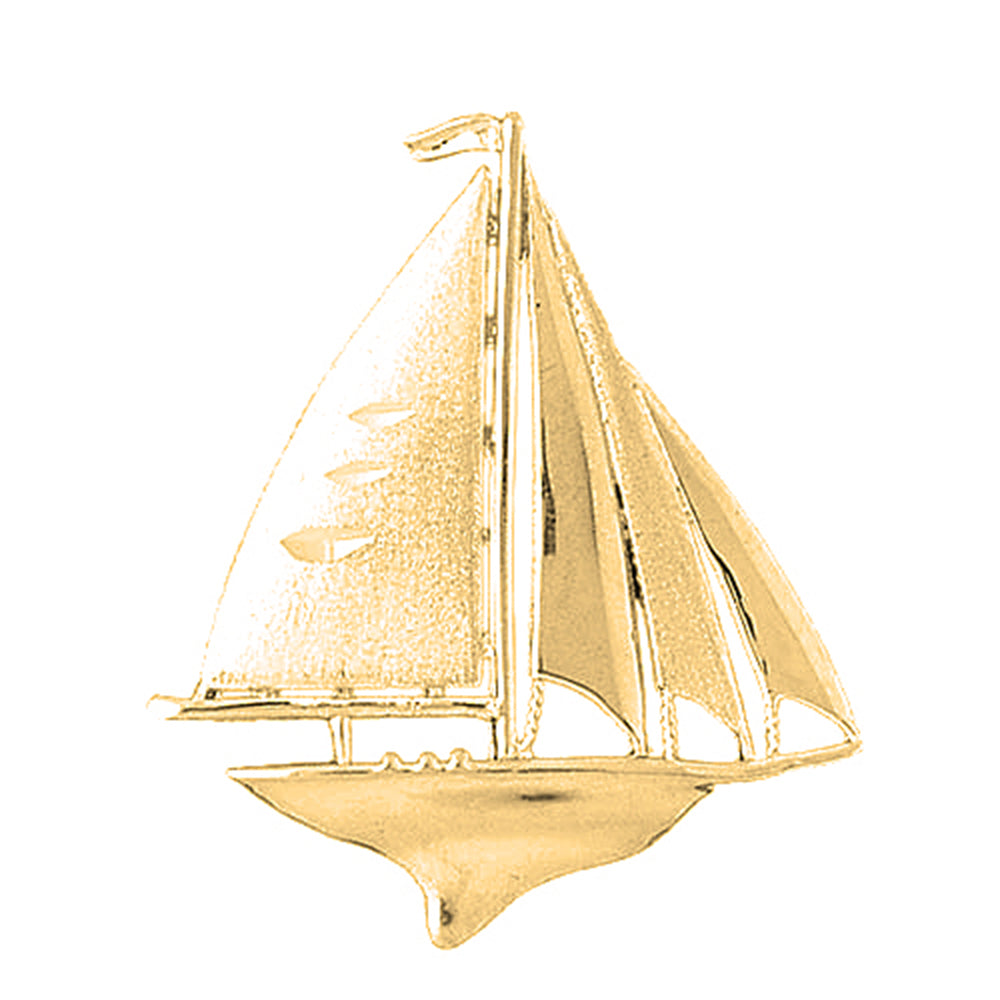 Yellow Gold-plated Silver Sailboat Pendant