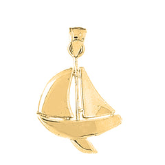 Yellow Gold-plated Silver Sailboat Pendant