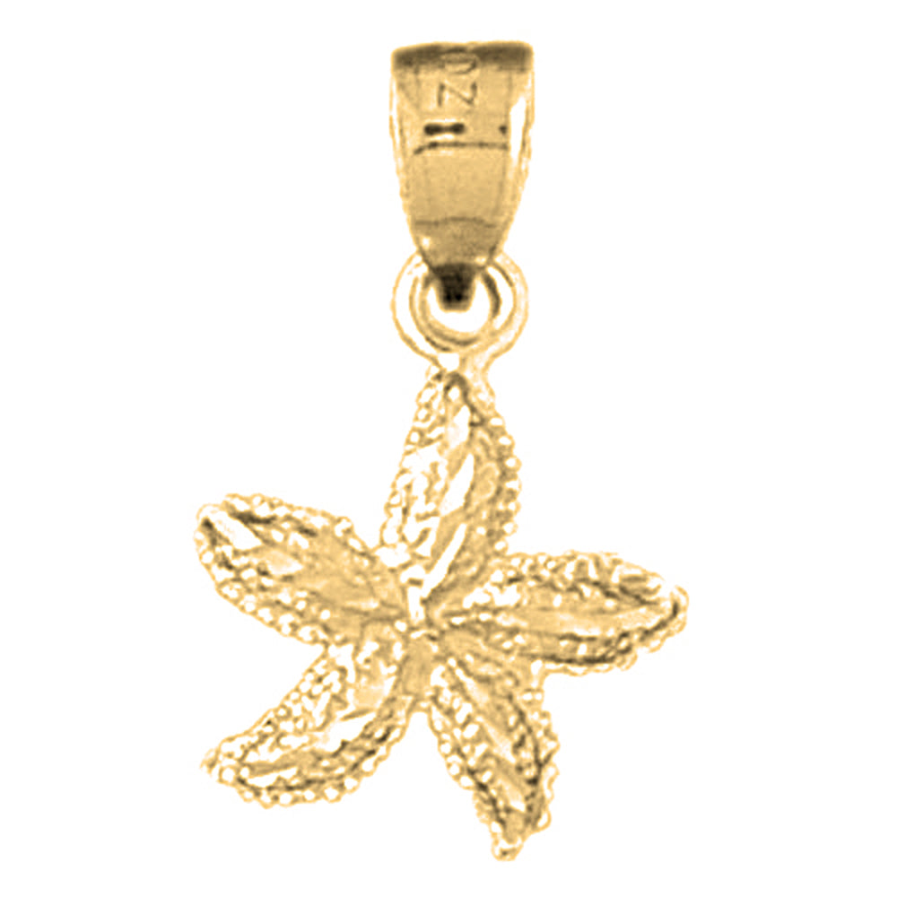 Yellow Gold-plated Silver Starfish Pendant