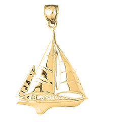 Yellow Gold-plated Silver Sailboat Pendant