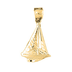 Yellow Gold-plated Silver Sailboat Pendant